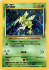 Scyther - 10/64 - Holo Rare - Unlimited Edition - Missing Set Symbol